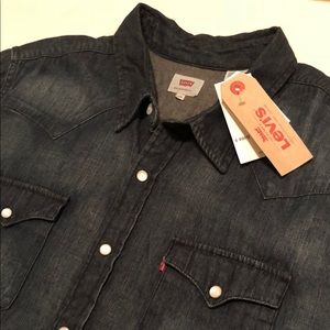 LEVI’S Blue Denim Pearlsnap Rockabilly Shirt